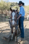 Trail guide Grady with mountain horse Cowboy of Cave Creek Trail Rides 
