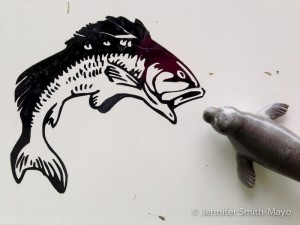 Guy's not sure about swimming with the fishes, Mulberry Grove, Illinois