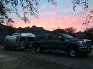 Big T and Ducky bask in glow from the sunrise, Catalina State Park, Tuscon, Arizona