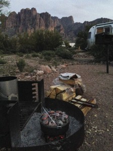 Dutch oven campfire cornbread