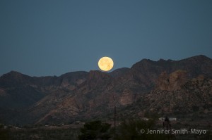 Moon sets over Goldfield, Arizona
